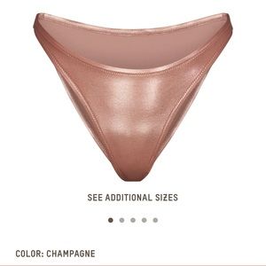 SKIMS SWIM- CHAMPAGNE METALLIC SWIM DIPPED MID WAIST BOTTOMS